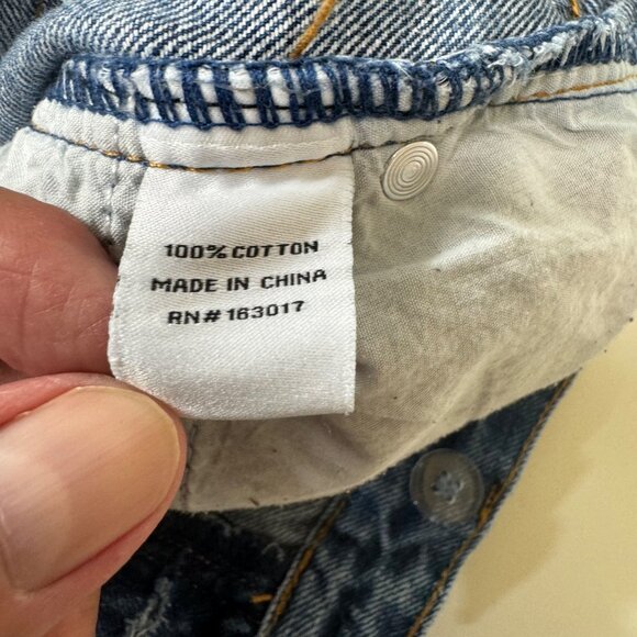 Princess Polly Blue Denim Button Fly Straight Leg Jeans Size 0 (26x28) - Picture 15 of 15